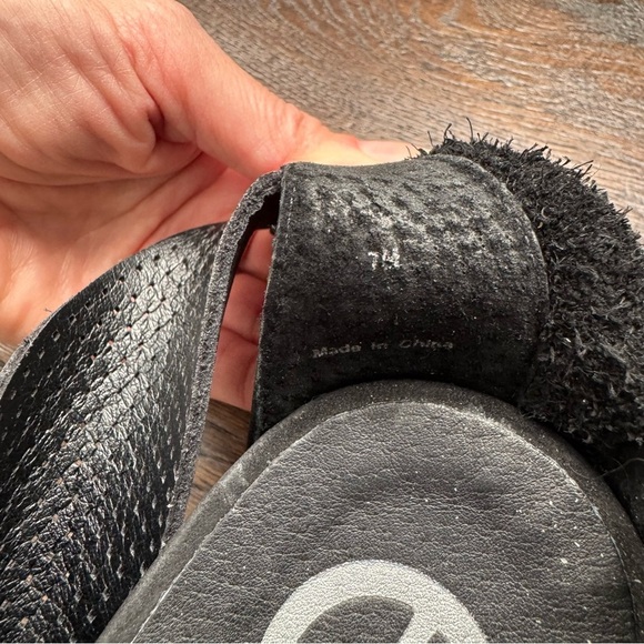 Wishbone Black Perforated Sandals with Rubber Soles - Picture 6 of 9